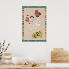 CUSTOM Retro Kawaii Japanese Folk Toy Art Print  Poster