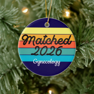 Custom Retro Match Day 2025 Medical Residency Julgransprydnad Keramik