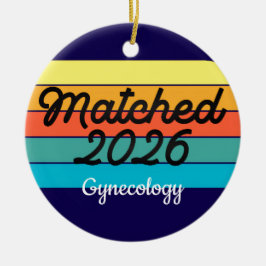 Custom Retro Match Day 2025 Medical Residency Julgransprydnad Keramik
