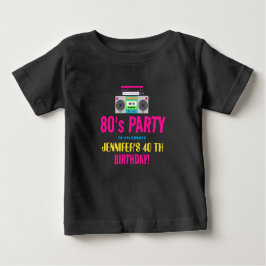 Custom Retro Neon 80's Birthday Party T Shirt