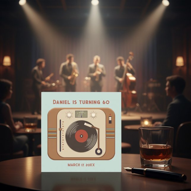 Custom Retro Vinyl Party Thank You Card Tack Kort (Skapare uppladdad)