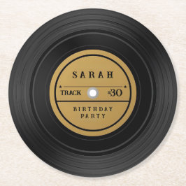 Custom Retro Vinyl Record Paper Coasters Underlägg Papper Rund