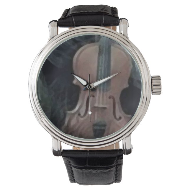 Custom retro violin_grey armbandsur (Framsida)