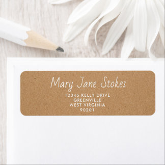 Custom Return Address Envelope | Kraft Brown  Returadress Etikett