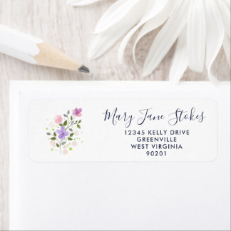Custom Return Address Envelope | Watercolor Flower Returadress Etikett