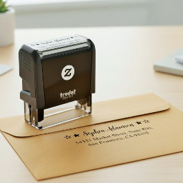 Custom Return Address Rubber Stamp. Self Addressed Självfärgande Stämpel