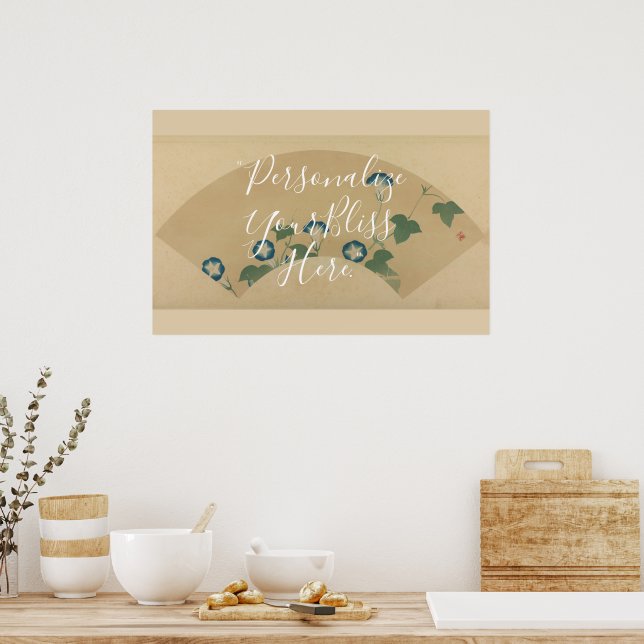 CUSTOM Rinpa School Morning Glory Fan Pattern Art  Poster (Kök)