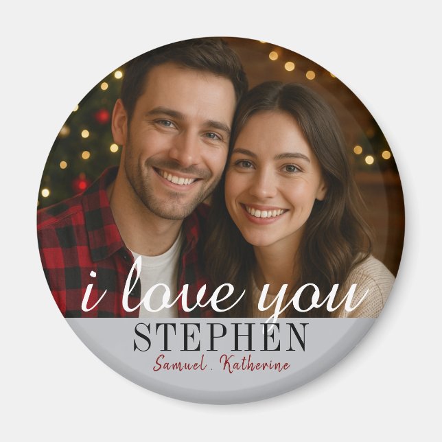 Custom Romantic Couple Photo Valentine's Day Magnet (Framsidan)