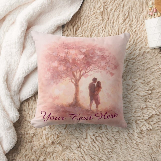 Custom Romantic Couple Throw Pillow Kudde (Filt)