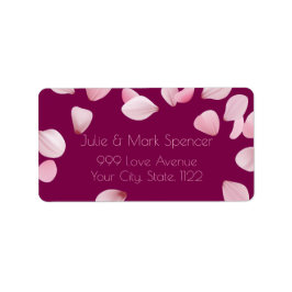 Custom Romantic Pink Petals Address Label Adressetikett
