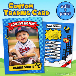 Custom Rookie Trading Card, Fun Rookie of the Year