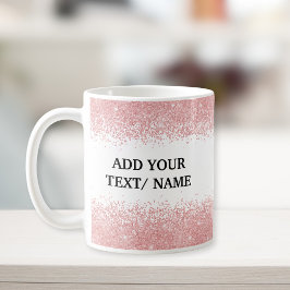 Custom Rose Gold Glitter -Personalized Name Kaffemugg