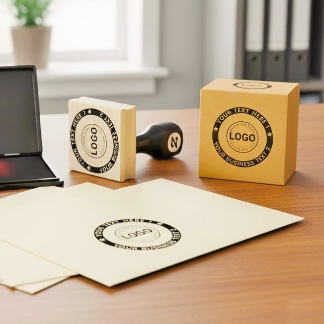 Custom Round Frame Handmade Business Logo  Stämpel (Personalized logo rubber stamps)