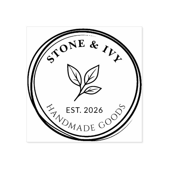 Custom Round Logo Rubber Stamp Stämpel (Tryck)