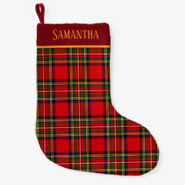 Custom Royal Stewart Clan Tartan Plaid Name Liten Julstrumpa