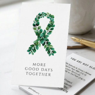 Custom Sage Green Elegant Mental Health Resource  Visitkort