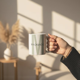 Custom Sage Monogram Mug for Mother’s Day Gift Kaffemugg
