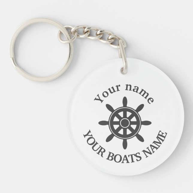 Custom sailing boat name nautical keychain (Framsidan)