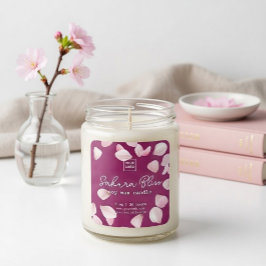 Custom Sakura Bliss Personalized Soy Wax Candle Fyrkantigt Klistermärke