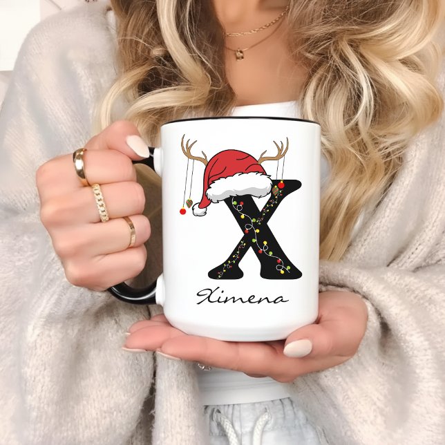 Custom Santa Holiday Mug for Coworkers and Friends Mugg (cozy Christmas mug, personalized Xmas mug, Christmas drinkware, Christmas monogram cup for him & her)