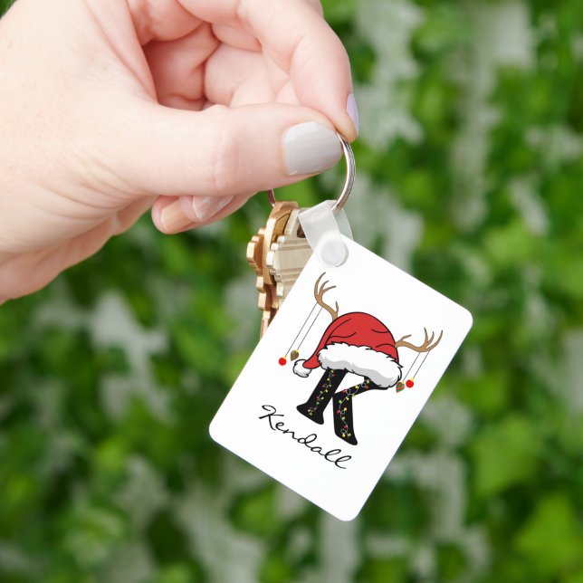 Custom Santa Monogram Bulk Keychain for Employees Nyckelring (Hand)