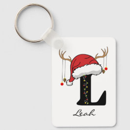 Custom Santa Monogram Keychain for Friends & Moms Nyckelring