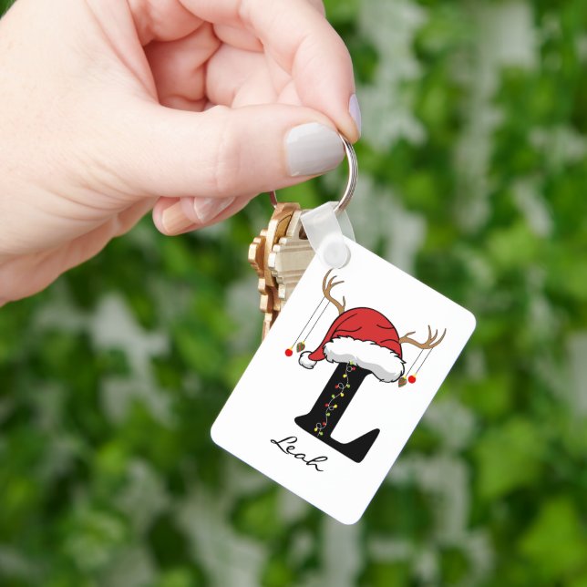 Custom Santa Monogram Keychain for Friends & Moms Nyckelring (Hand)