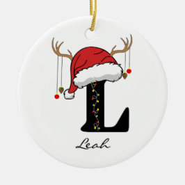 Custom Santa Monogram Ornament for Friends & Moms