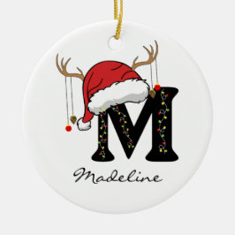 Custom Santa Monogram Ornament for Teachers
