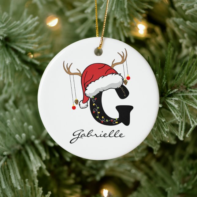 Custom Santa Monogram Ornament Gift for Friends (Träd)