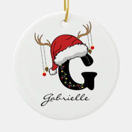 Custom Santa Monogram Ornament Gift for Friends