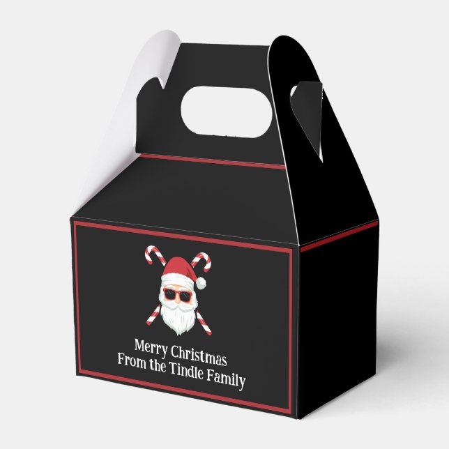 Custom Santa with Candy Cane Cross Bones Presentaskar (Framsidan Sidan)