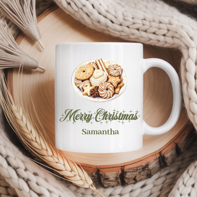 Custom Scandinavian Holiday Mug with Name Kaffemugg (Personalized Earthy Christmas Coffee Mug)