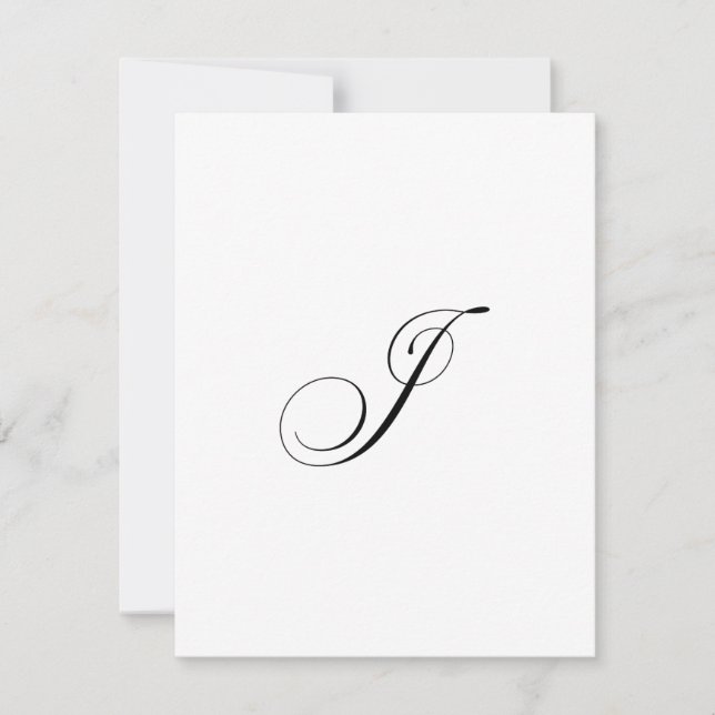 Custom Script Monogram "J" Anteckningskort (Framsida)