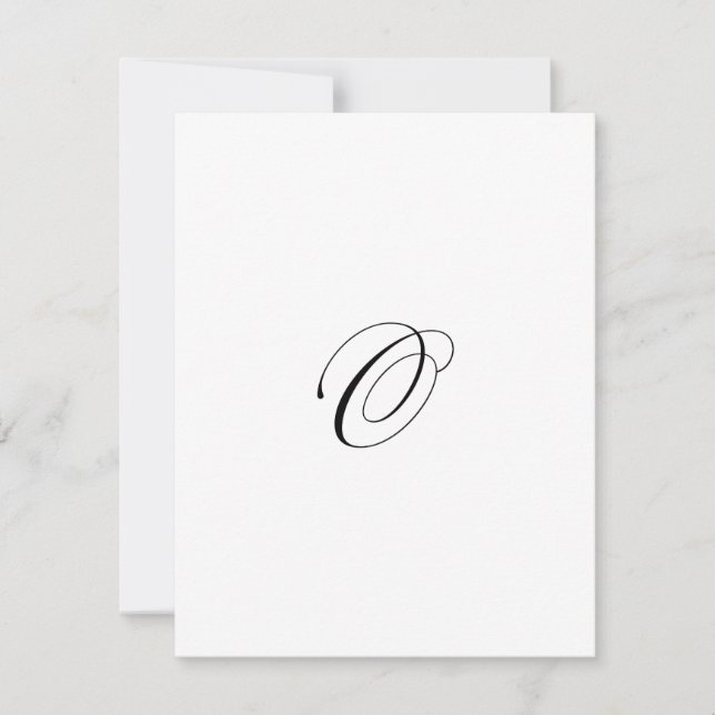 Custom Script Monogram "O" Anteckningskort (Framsida)