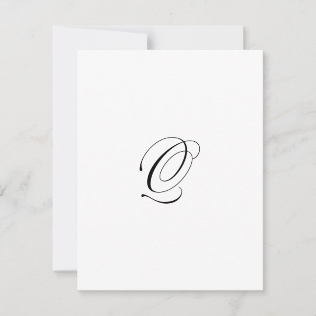 Custom Script Monogram "Q" Anteckningskort (Framsida)
