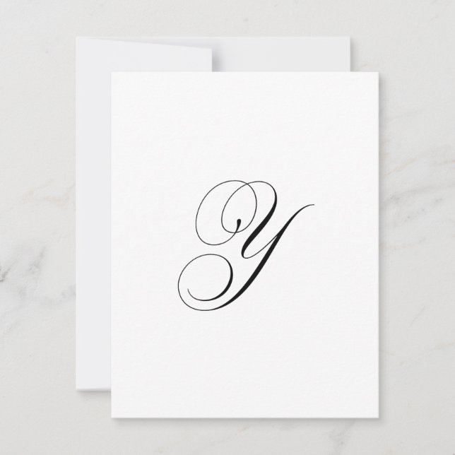 Custom Script Monogram "Y" Anteckningskort (Framsida)