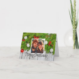 Custom Seasonal Photo Template Merry Christmas Helgkort