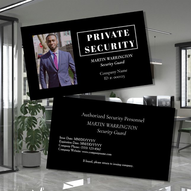 Custom Security Guard ID Photo Black Badge | Profe Visitkort (Skapare uppladdad)