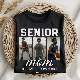 Custom Senior Mom Graduation Photo & Name T Shirt