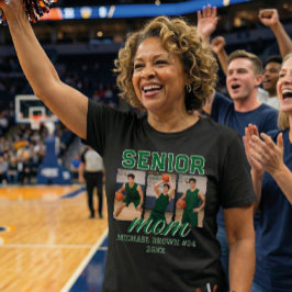 Custom Senior Mom Graduation Photo & Name T Shirt