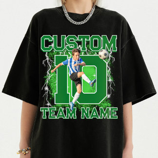 Custom senior soccer player, team name & number  t shirt