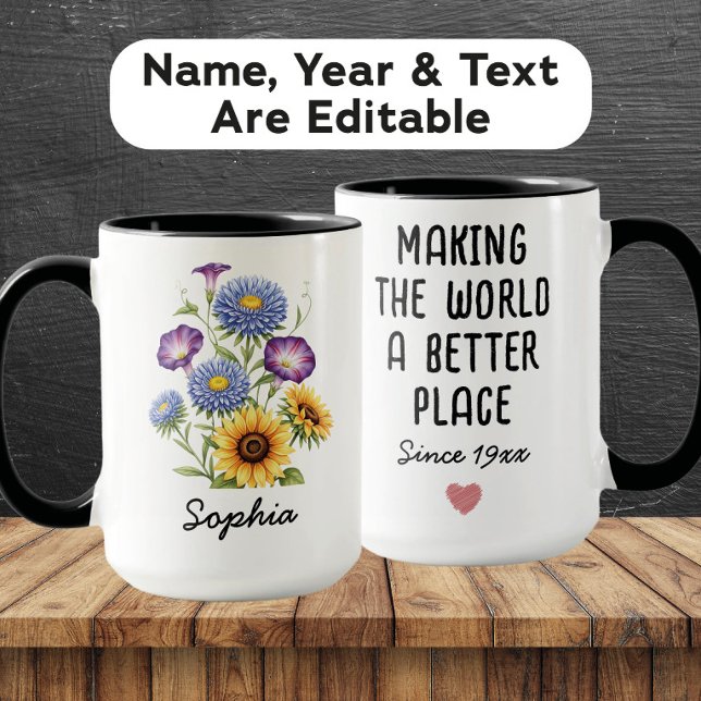 Custom September Birth Flower - Personalized Name Mugg (Skapare uppladdad)