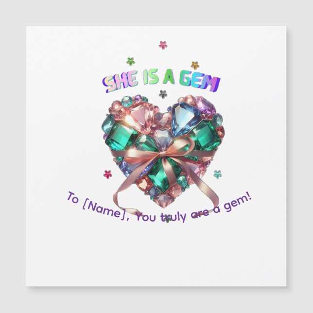 Custom She Is A Gem Heart Gemstone Gift (Framsida)