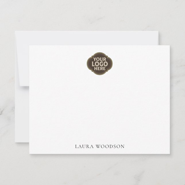 Custom Simple Minimalist Logo And Name  Anteckningskort (Framsida)