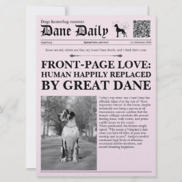 Custom Single Valentine Friends Newspaper Card Julkort