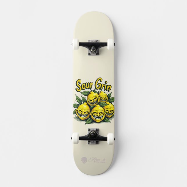Custom Skateboard Deck - "Sour Grin" (Framsida)