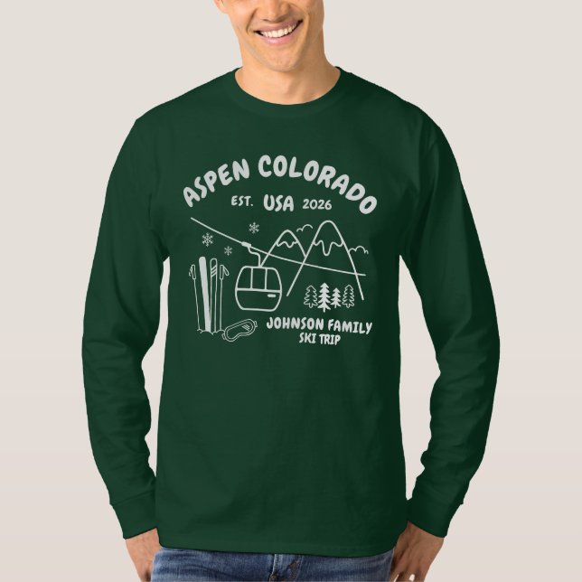 Custom Ski Trip Family Friends Group Matching T Shirt (Framsida)