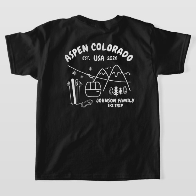 Custom Ski Trip Family Friends Group Matching T Shirt (Laydown baksida )