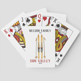 Custom Skiing Cabin Personalized Poker Cards Casinokort